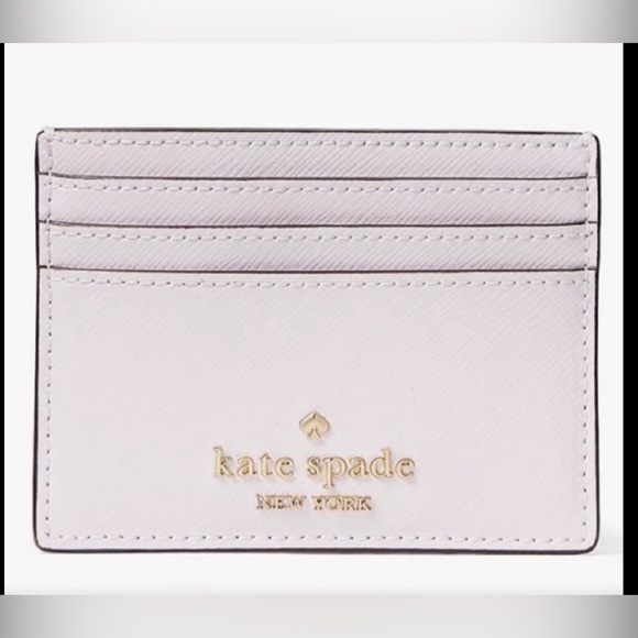 NWT, Kate ♠️Spade card case, Pink with White Pearls - Picture 2 of 6